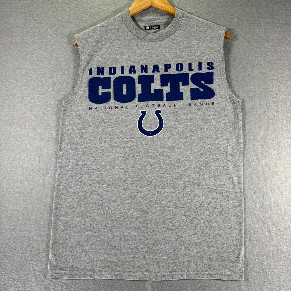 Indianapolis Colts Tank Top Mens Medium‎ Gray NFL Team Apparel Logo Football